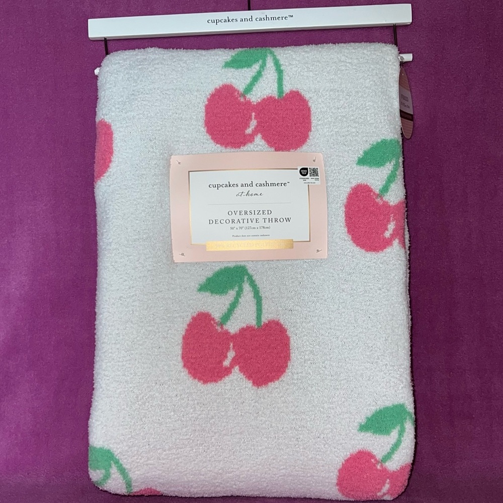 Cupcakes and Cashmere Pink Cherry Throw/ Blanket